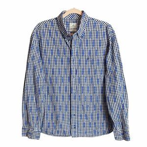 Johnnie-O Hangin’ Out Gingham Check Button Down Shirt Mens XL Blue White